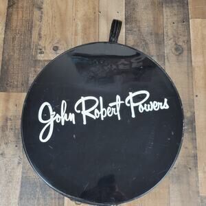 John Robert Powers Model Agency Round Suitcase Luggage Makeup Travel Bag Hat Box